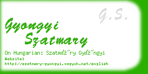 gyongyi szatmary business card